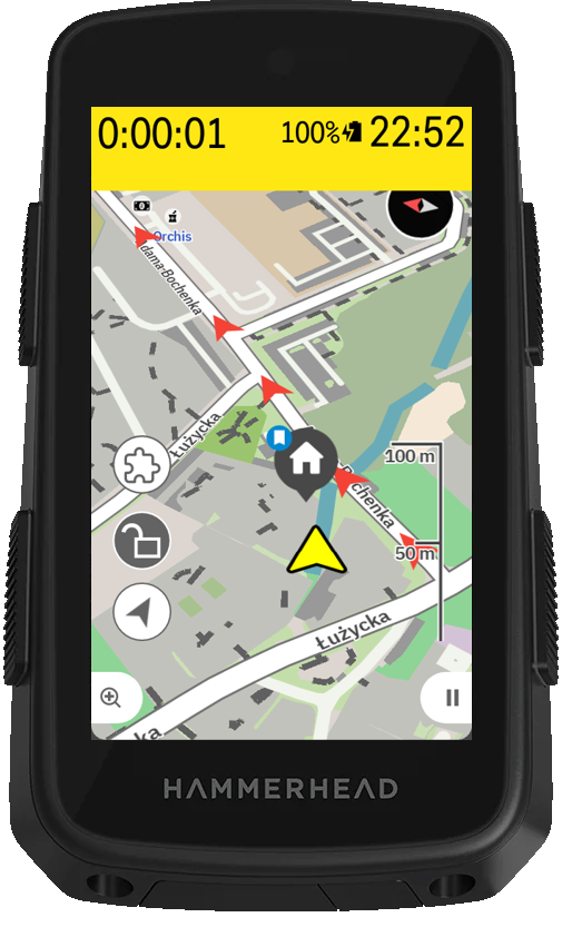 Karoo screen showing the group of riders on the map during a ride